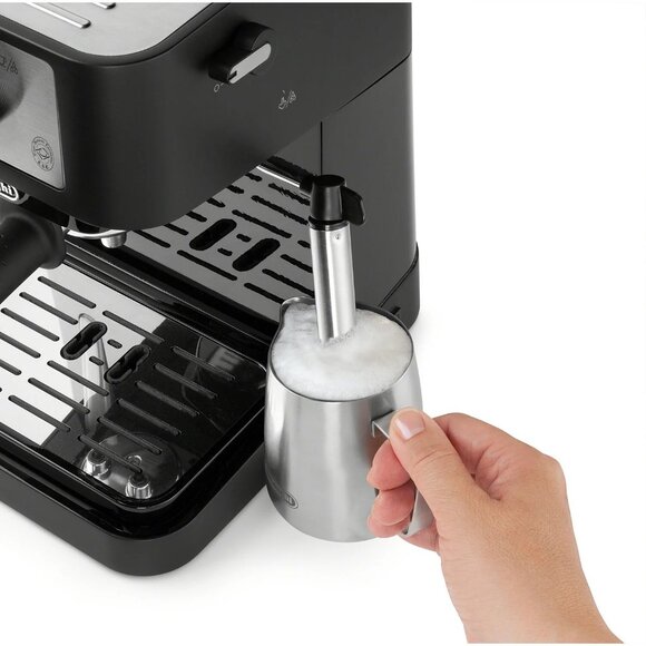 De'Longhi Espresso Machine, 15 Bar Pump, Milk Frother, Black/Stainless, EC260BK - Picture 2 of 11